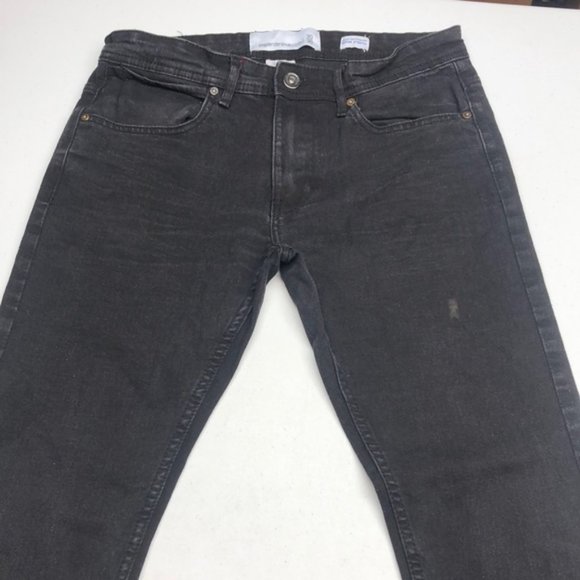 LIKE NEW PAPER DENIM & CLOTH BLACK HIGH-RISE SLIM STRAIGHT JEANS 30x30 ⭐️ - Picture 5 of 10